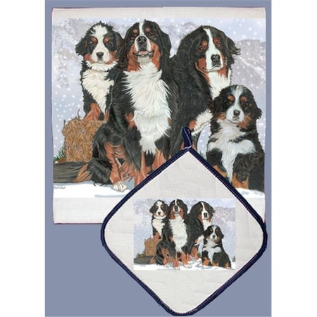 Pipsqueak Productions DP523 Dish Towel And Pot Holder Set - Bernese Mountain Dog